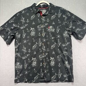Pelagic Shirt Adult Black Large‎ Fishing Fish Print Short Sleeve Casual Beach